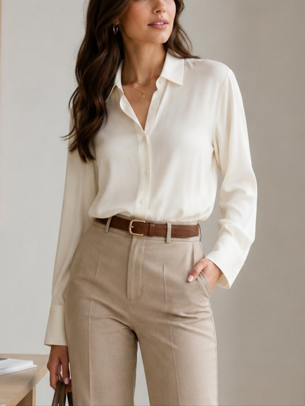 NWT Abercrombie & Fitch Button Front Blouse Long Sleeve Size S